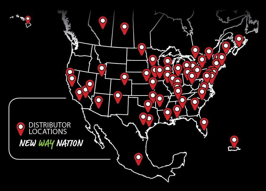 Map of New Way Trucks dealer locations